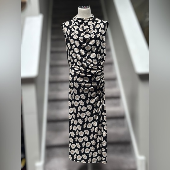 NEW Talbots Plus Size Cowl-Neck Sleeveless Midi Dress in Deco Flower Women’s 16 - Picture 4 of 13